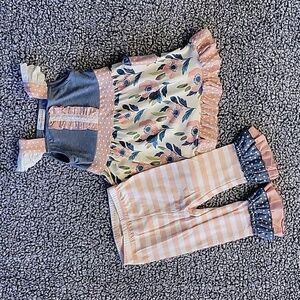 Adorable Sweetness NWOT Ruffle Set Pink Blue Girls Size 8